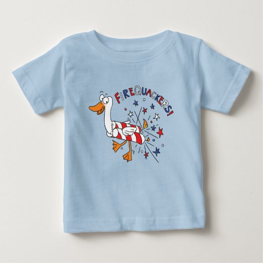 7月おもしろい4日かわいい子ども ベビーTシャツ (正面)