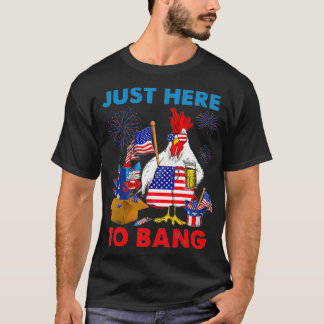7月おもしろい4日ここBang USA国旗のクリック Tシャツ