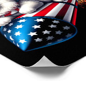 7月おもしろい4日の花火と愛国猫ロケット ポスター (角)