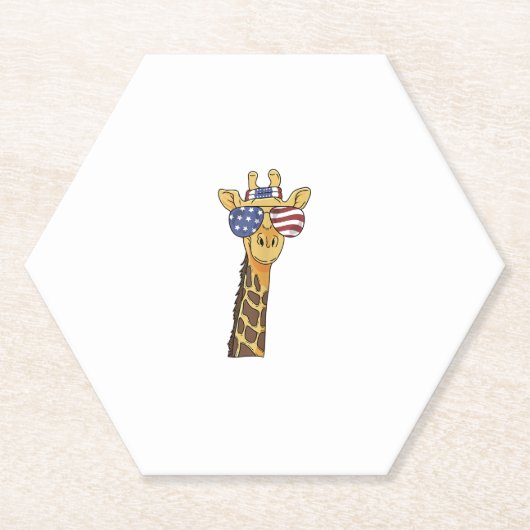7月おもしろい4日アメリカ国旗の愛国心キリン ペーパーコースター (正面)