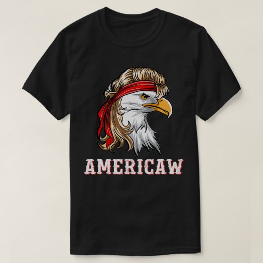 7月おもしろい4日アメリカ国旗USA愛国的イーグルA Tシャツ (デザイン正面)