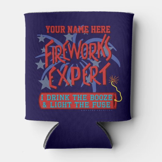 7月おもしろい4日インディペンデント花火大会の専門家 缶クーラー (正面)