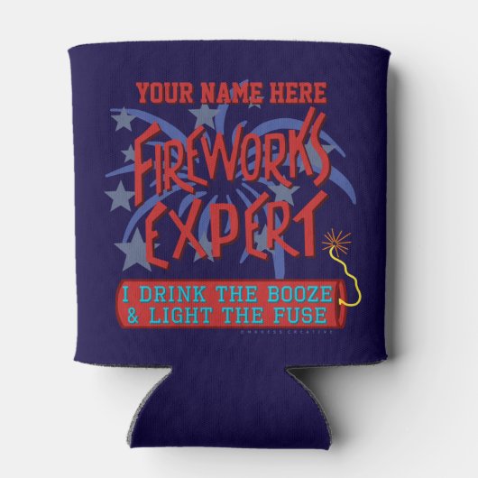 7月おもしろい4日インディペンデント花火大会の専門家 缶クーラー (裏面)