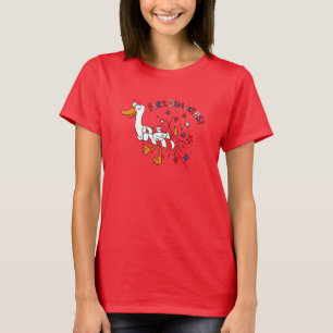 7月おもしろい4日カモかわいい Tシャツ
