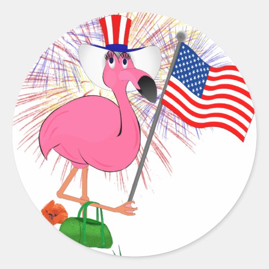 7月おもしろい4日ステッカー ラウンドシール (正面)