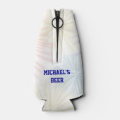 7月おもしろい4日ビール花火大会 |名前をカスタムする ボトルクーラー (裏面)