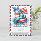 7月おもしろい4日プールパーティの招待状 招待状 (スタンド正面)