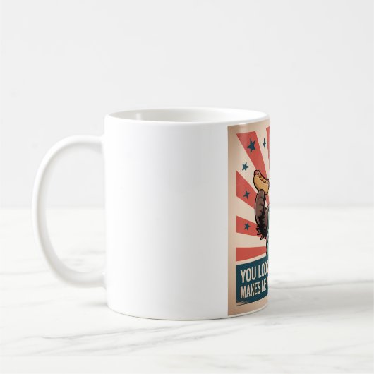 7月おもしろい4日ホッグのジョークのポスター コーヒーマグカップ (左)