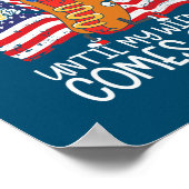 7月おもしろい4日ホットドッグWienerアウト来アウト ポスター (角)