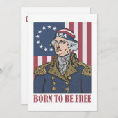 7月おもしろい4日ホリデーパーティー招待状 招待状 (正面/裏面)