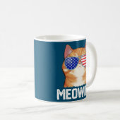 7月おもしろい4日メオビカ米国旗の猫好き コーヒーマグカップ (正面右)