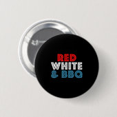 7月おもしろい4日レトロUsa Red White Bbq 缶バッジ (正面&裏面)