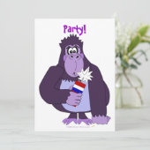 7月おもしろい4日花火ゴリラパーティー招待状 招待状 (スタンド正面)