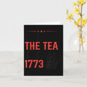 7月おもしろい4日1773年から4回お茶をこぼした カード (黄色い花)