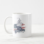 7月おもしろい4日1773年から4回お茶をこぼした コーヒーマグカップ (左)