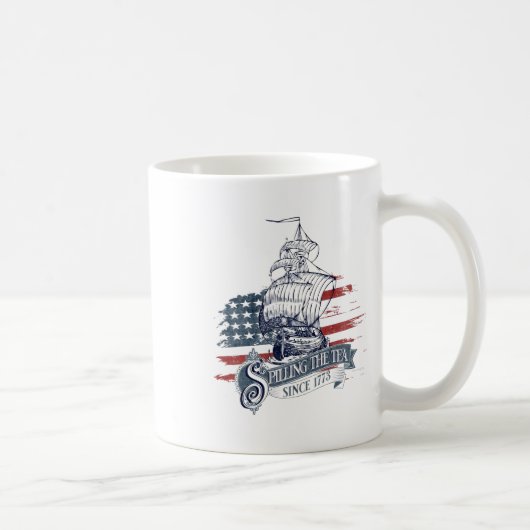 7月おもしろい4日1773年から4回お茶をこぼした コーヒーマグカップ (右)