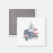 7月おもしろい4日1773年から4回お茶をこぼした マグネット (正面/裏面)
