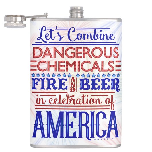 7月おもしろい4日、ビールの独立記念日 フラスク (オープン)