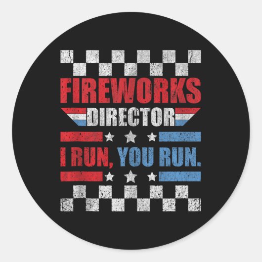 7月おもしろい4日Fireworks Director I You走  You ラウンドシール (正面)