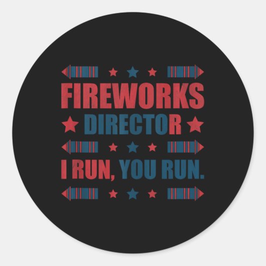 7月おもしろい4日Fireworks Director I You走  You ラウンドシール (正面)