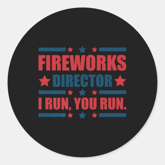 7月おもしろい4日Fireworks Director I You走 You ラウンドシール (正面)