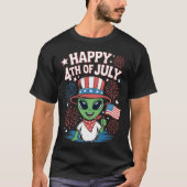 7月おもしろいTシャツのエイリアン4th - USA Independence Tシャツ (正面)
