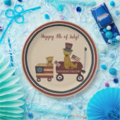 7月お洒落4日テディベア・オン・パレード ペーパープレート (パーティー)