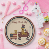 7月お洒落4日テディベア・オン・パレード ペーパープレート (パーティー)