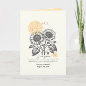 7月から威厳がある誕生フラワーカスタム誕生日 カード (正面)