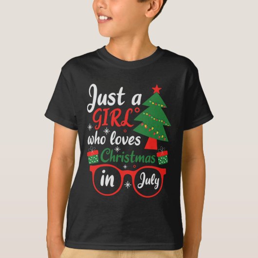 7月がクリスマス大好き女子 Tシャツ (正面)