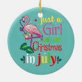 7月にクリスマスを愛する女の子だけの女性  セラミックオーナメント (裏面)
