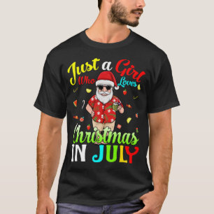 7月にクリスマスを愛する女の子だけハワイアンH Tシャツ