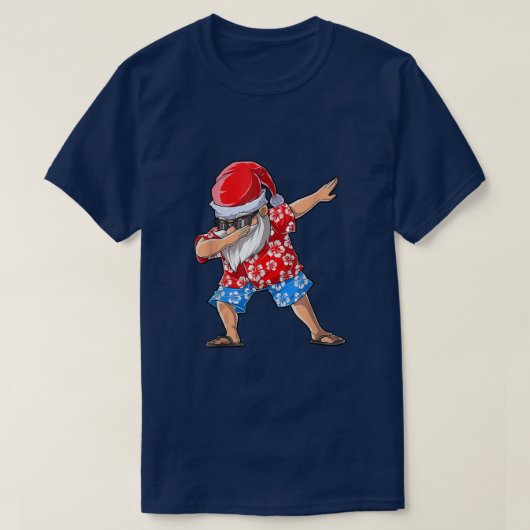7月にサンタのクリスマスをダビングメンおもしろいズ熱帯熱 Tシャツ (デザイン正面)