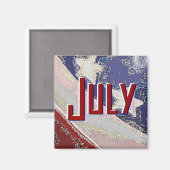 7月に磁石（星とストライプ）をリストする マグネット (正面/裏面)