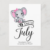 7月にLittle Peanut Baby Girl Elephantで締め切る ポストカード (正面)