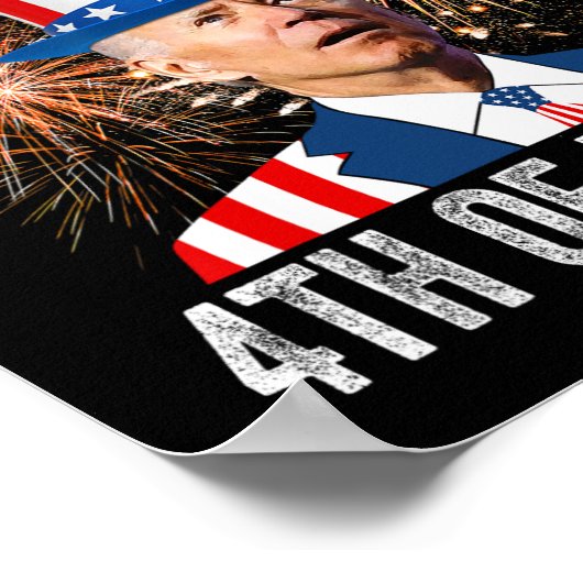 7月のおもしろいイースター幸せ4thのアンチジョーバイデン氏 ポスター (角)