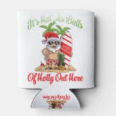 7月のおもしろいクリスマスは暑いボールとしてサンタサマー 缶クーラー (裏面)