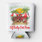 7月のおもしろいクリスマスは暑いボールとしてサンタサマー 缶クーラー (正面)