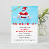 7月のおもしろいクリスマス誕生日プールパーティー 招待状 (スタンド正面)