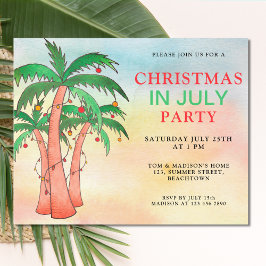 7月のおもしろいパーティー インビテーションポストカード