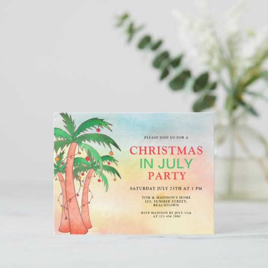 7月のおもしろいパーティー インビテーションポストカード (スタンド正面)