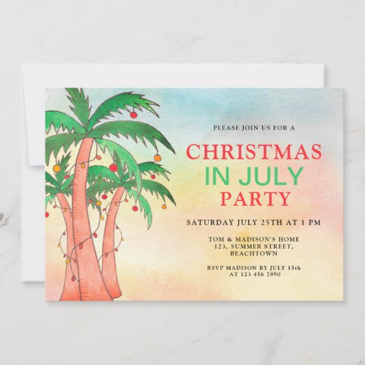 7月のおもしろいパーティー 招待状 (正面)