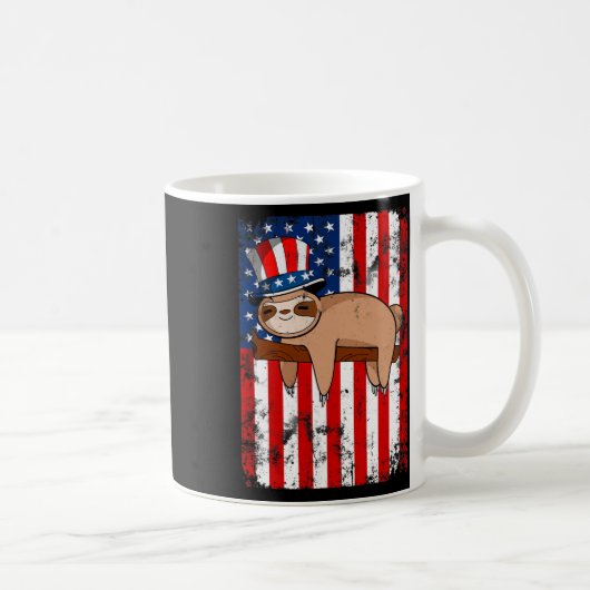 7月のかわいいスロッス米国国旗の独立性 コーヒーマグカップ (右)
