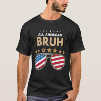 7月のアメリカのボーイズ愛国的なT市のBruh 4th Tシャツ