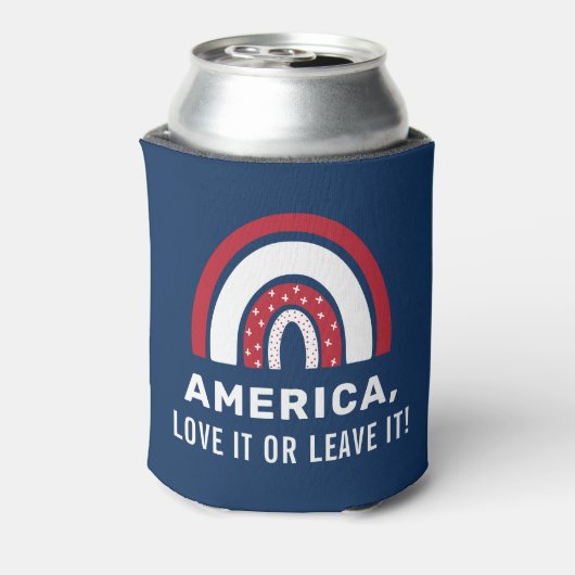 7月のアメリカの愛国的なスタイリッシュ虹の第4位 缶クーラー (缶裏面)