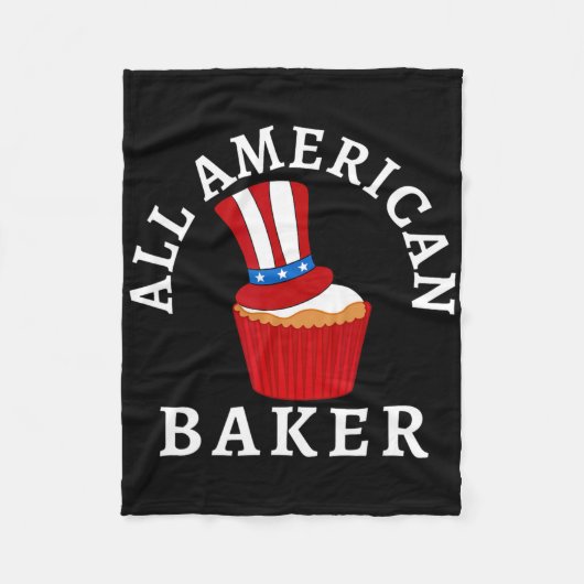 7月のアメリカ合衆国のCupcaの全てのバイカー愛国的な4th フリースブランケット (正面)