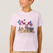 7月のアメリカ合衆国ハッピー四日 Tシャツ (正面)
