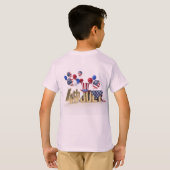7月のアメリカ合衆国ハッピー四日 Tシャツ (裏面フル)