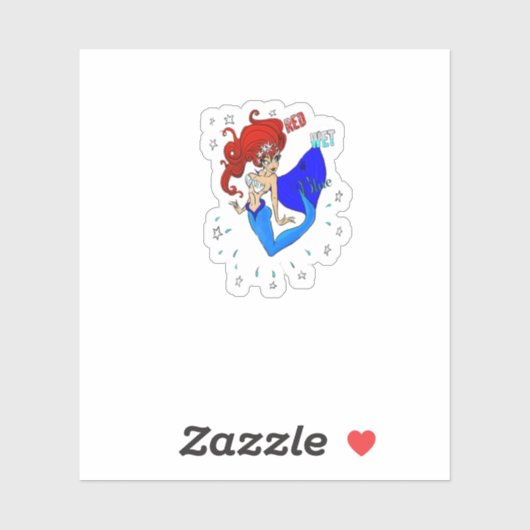 7月のアメリカ合衆国マーメイドの赤いウェットアンプブルー4th シール (シート)