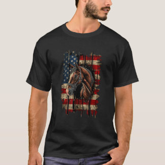 7月のアメリカ合衆国4日のウマ愛国騎馬団 Tシャツ